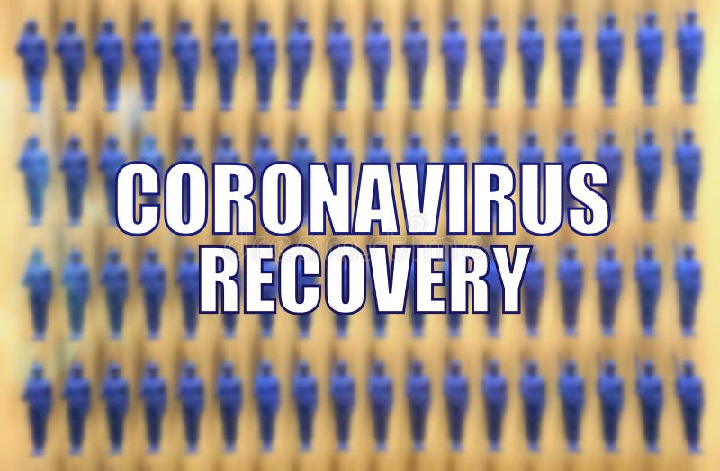 Coronavirus recovery on a blurry blue abstract background. Coronavirus recovery on a blurry blue abstract background