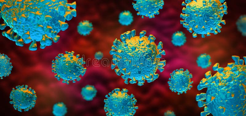 Coronavírus 2019-ncov COVID-19 representação artística do vírus em 3d digital
