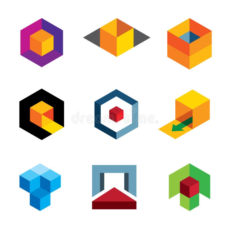 Corpo criativo do cubo 3d para o ícone profissional do logotipo da empresa ilustração stock Corpo criativo do cubo 3d para o ícone profissional do logotipo da empresa ilustração stock