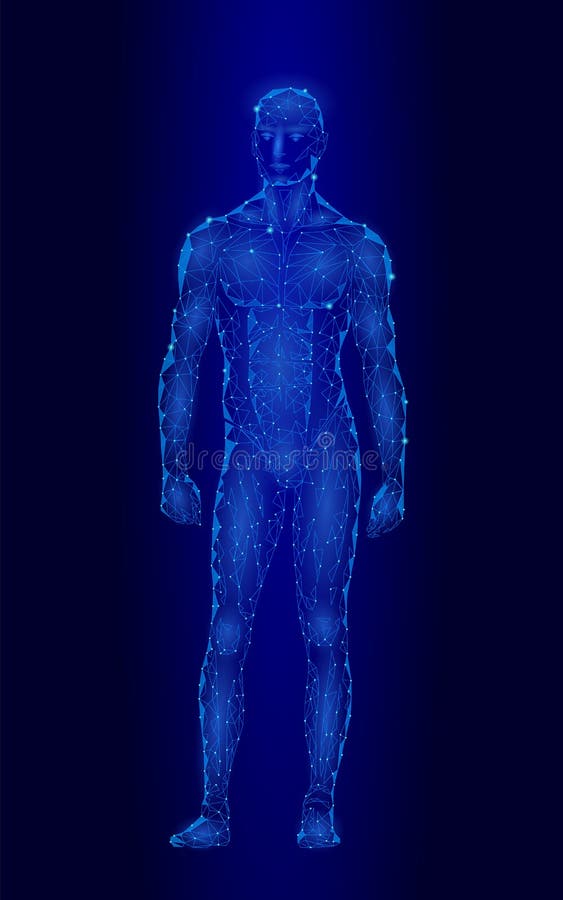 Corpo humano saudável forte que está o baixo projeto 3D poli modelo Esporte perfeito ótimo da aptidão do homem do humanoid do rob