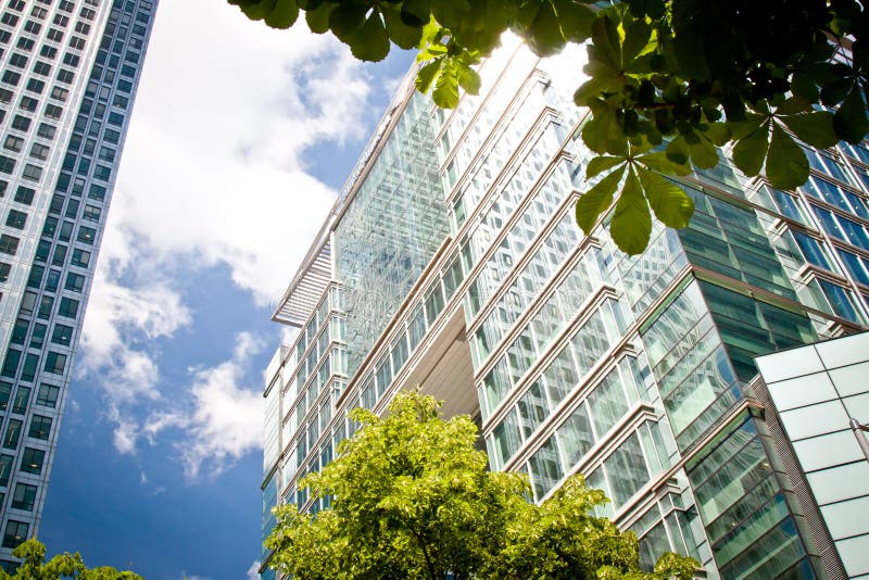 Corporate buildings in Canada Square, London