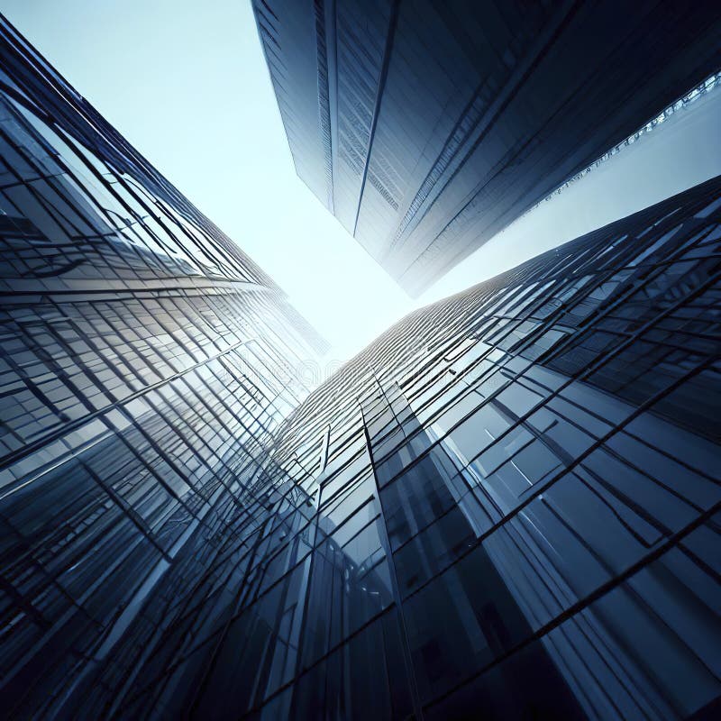 Corporate buildings in perspective vector illustration