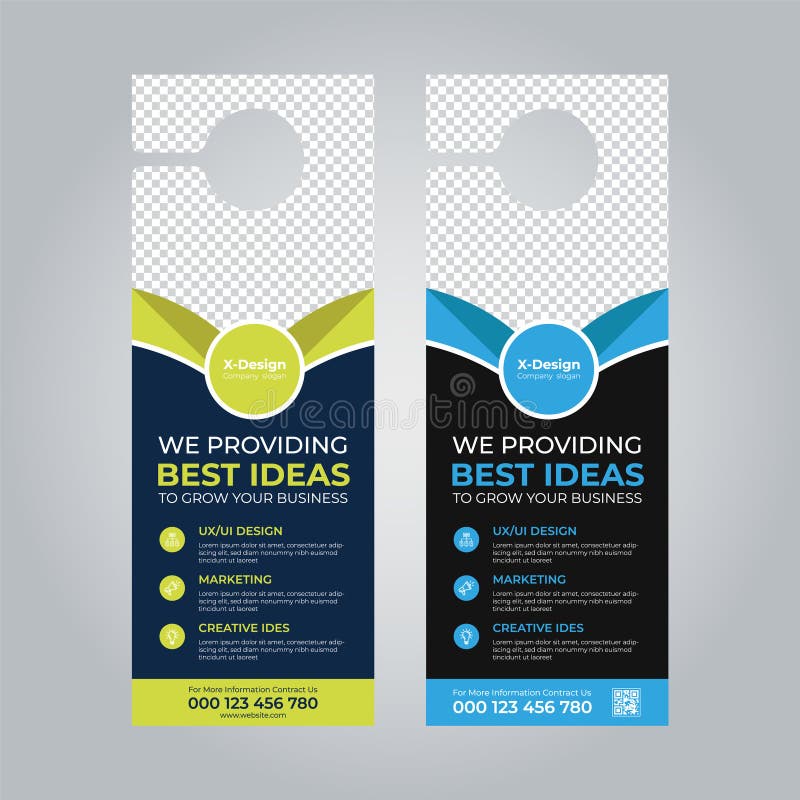 Corporate Business Door Hanger Design Template Stock Vector