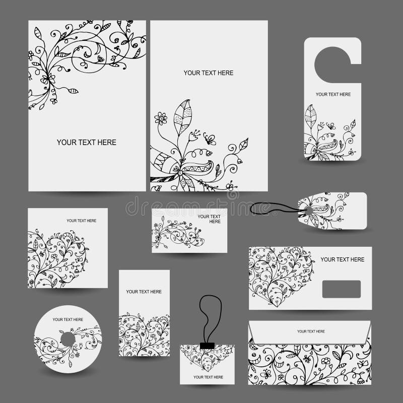 Corporate business style design: folder, labels