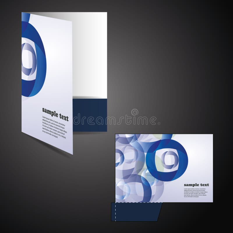 Corporate folder with die cut design vector illustration