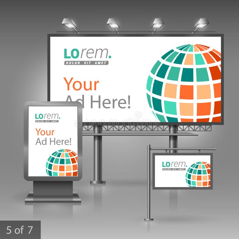 Corporate identity. Billboard, sign, light box vector illustration Corporate identity. Billboard, sign, light box vector illustration