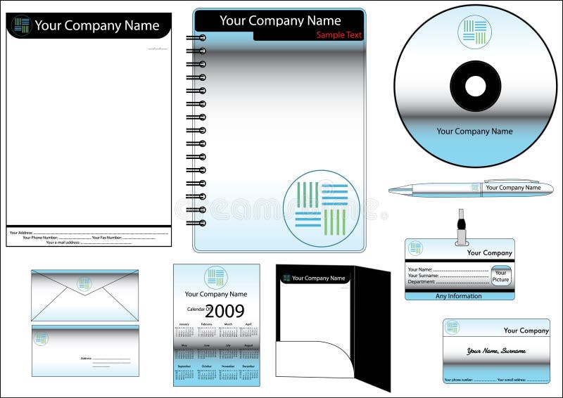 Corporate Identity Template Vector set