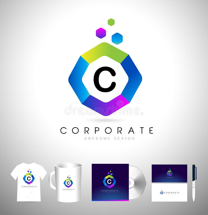 Corporate Logo Hexagon. Hexagonal Business Creative Logo vector illustration