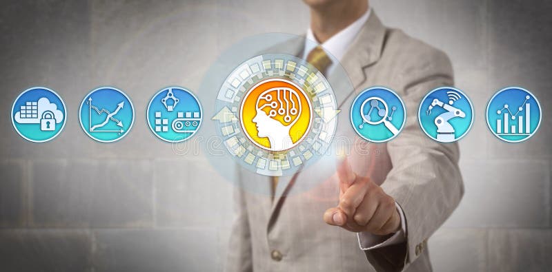 Corporate Manager Assigning Logistics Tasks To AI stock photo Corporate Manager Assigning Logistics Tasks To AI stock photo