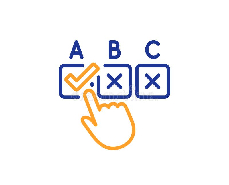 Correct Checkbox Line Icon. Select Answer Sign. Vector Stock Vector - Illustration of outline, checkbox: 133962072