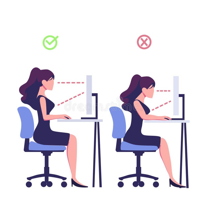 Sitting Chair Bad Posture Stock Illustrations 259 Sitting Chair Bad