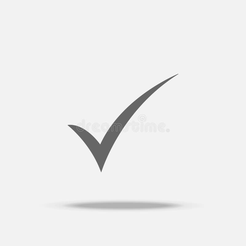 Correct mark flat design vector icon with shadow royalty free illustration Correct mark flat design vector icon with shadow royalty free illustration