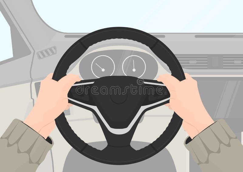 Correct Position of the Hands on the Steering Wheel Stock Vector -  Illustration of proper, cartoon: 136189009