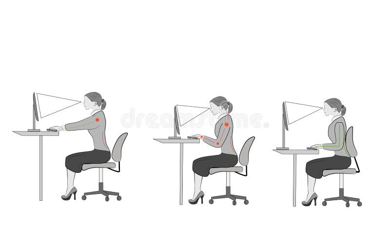 Correct Sitting At Desk Posture Ergonomics Advices For Office