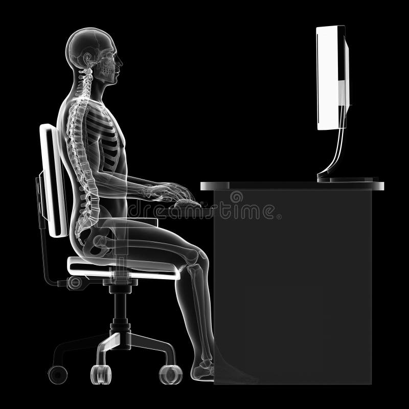Correct sitting posture vector illustration