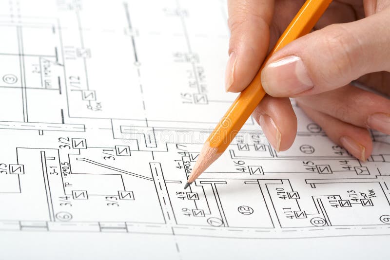 Correcting sketch stock photo
