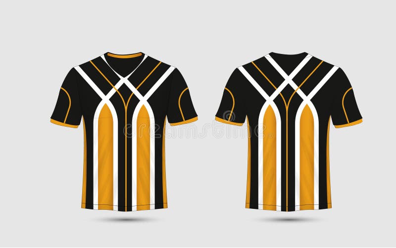 Corredi neri, bianchi ed arancio di calcio di sport del modello della banda, jersey, modello di progettazione della maglietta illustrazione di stock Corredi neri, bianchi ed arancio di calcio di sport del modello della banda, jersey, modello di progettazione della maglietta illustrazione di stock