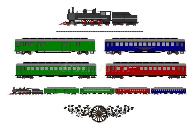 Corredo d'annata del treno illustrazione di stock Corredo d'annata del treno illustrazione di stock
