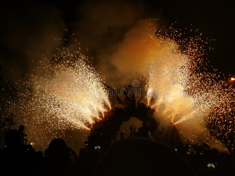 Correfocs Barcellona immagini stock libere da diritti Correfocs Barcellona immagini stock libere da diritti