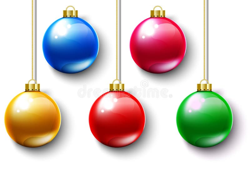 Colorido Ajustado Do Desenho Do Ornamento Do Natal Ilustração