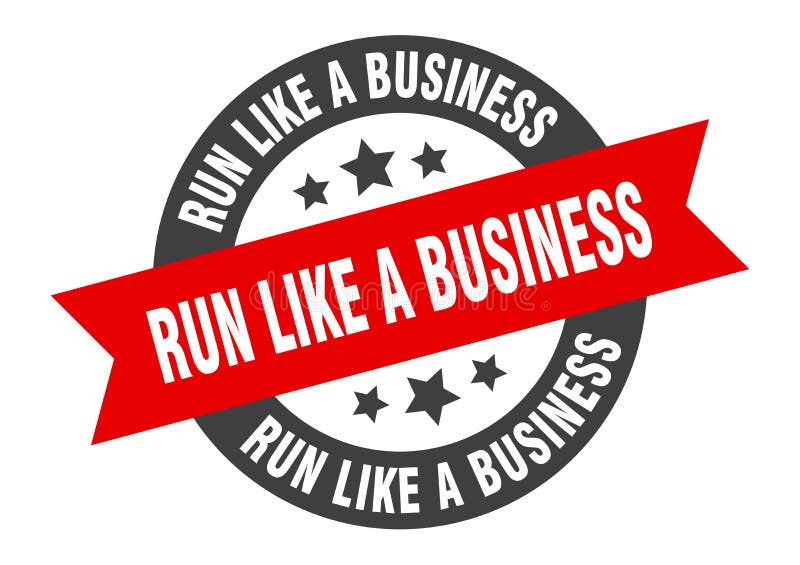 correr como un signo de negocio correr como una cinta adhesiva redonda de negocios correr como un negocio