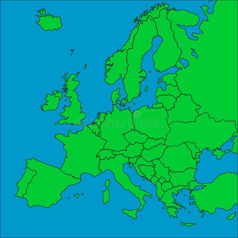 Correspondencia de Europa con las fronteras stock de ilustración Correspondencia de Europa con las fronteras stock de ilustración