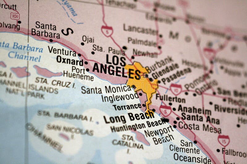 Map of Los Angeles metro area. Map of Los Angeles metro area