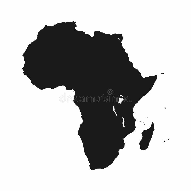 Correspondencia de África Icono monocromático del continente de África