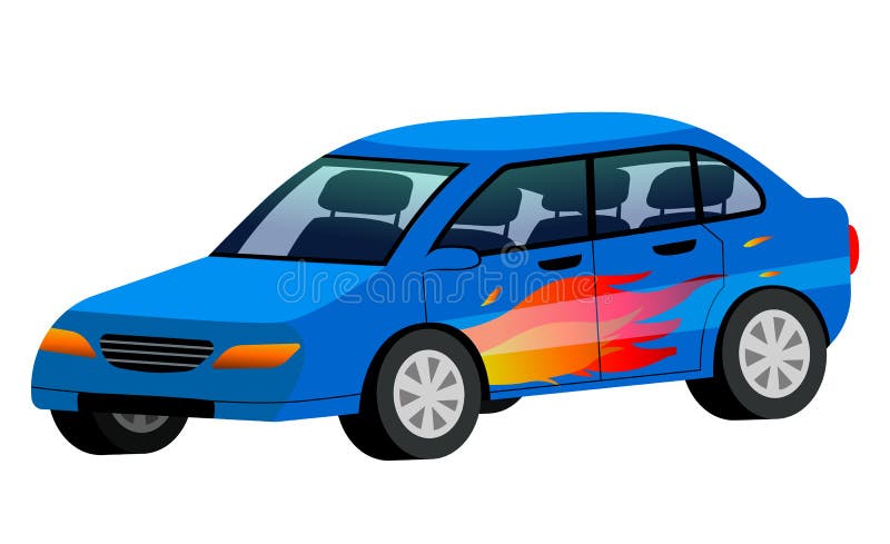 Vetor De Ilustração De Carro De Corrida Azul Sobre Fundo Branco