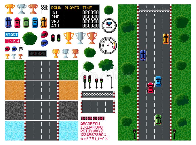 Jogo Antigo De Computador De Corrida De Pixéis Carro Desportivo Corre Na  Estrada Contra O Pano De Fundo Da Paisagem Urbana Ilustração Stock -  Ilustração de arcada, passeios: 181588931