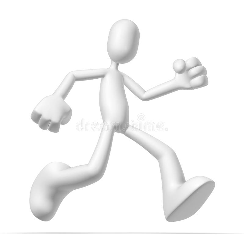 Personaje 3D corriendo stock de ilustración