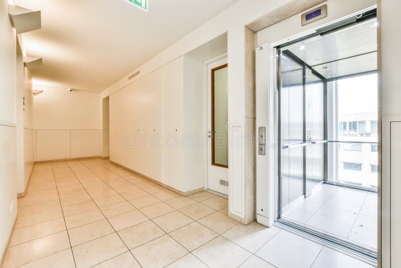 Corridor of Apartment Building with Elevator Stock Photo Image of