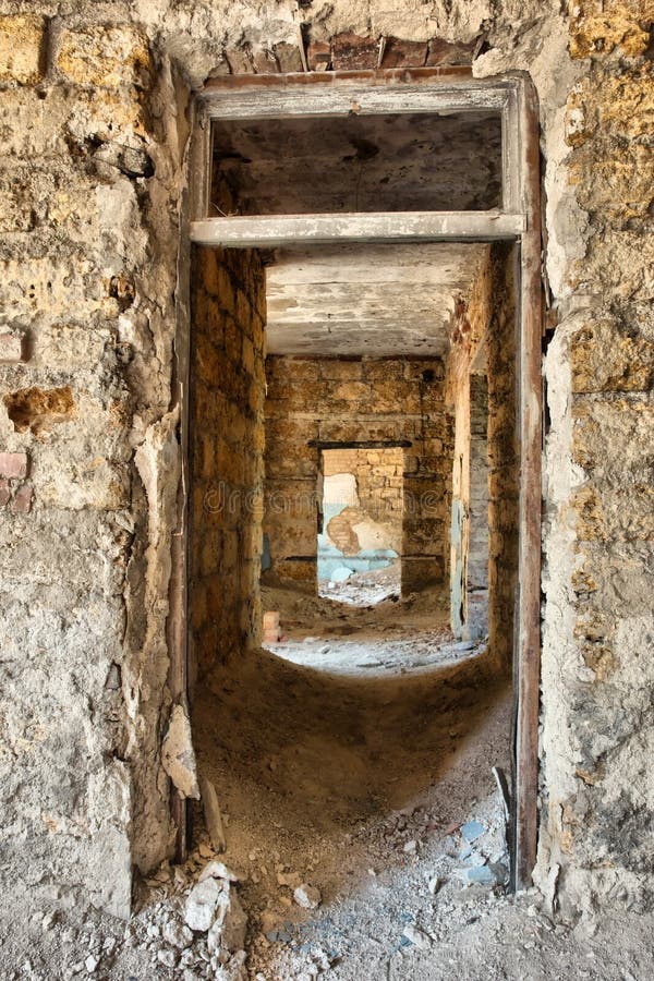 Corridor of Destroyed House Stock Image Image of eartquake, messy