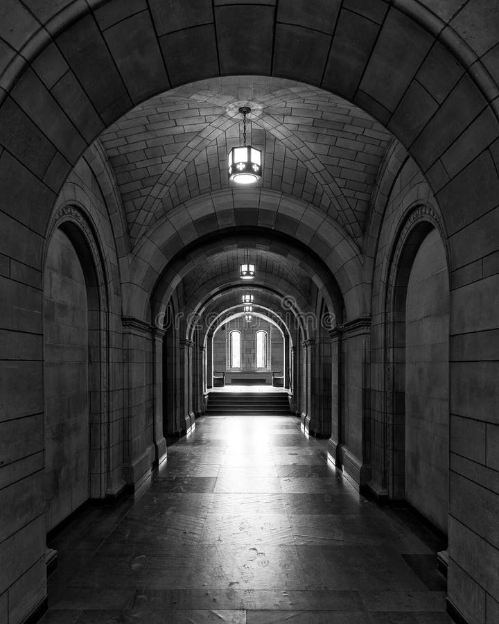 Corridor Inside the Cathedral of Learning Editorial Photography Image