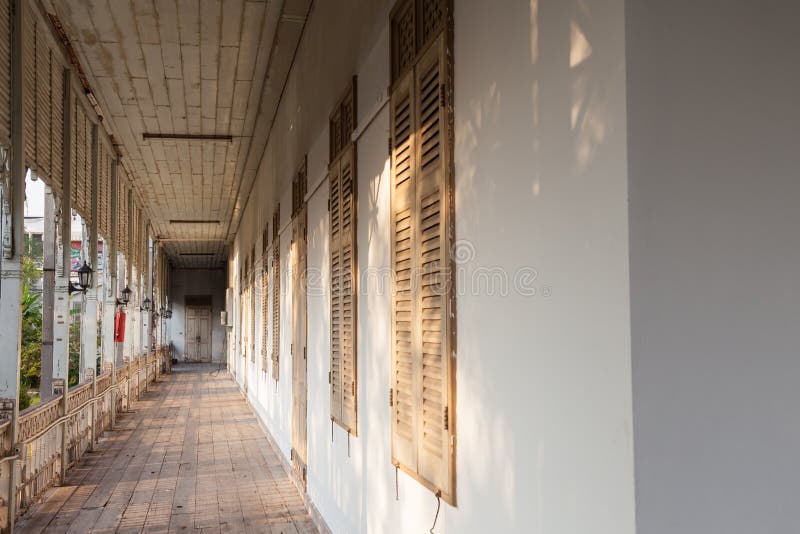 Corridor old building royalty free stock photos