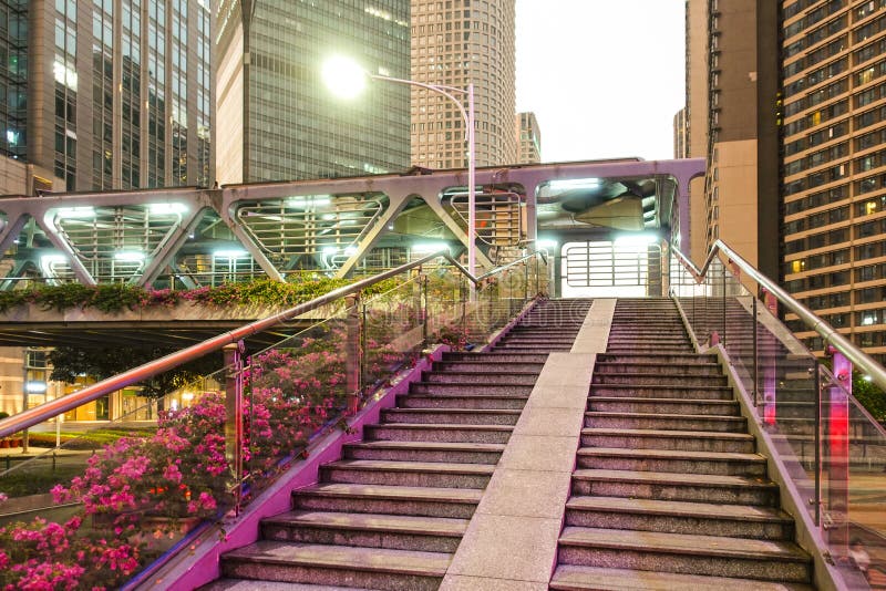 Corridor pedestrian bridge modern city royalty free stock image Corridor pedestrian bridge modern city royalty free stock image