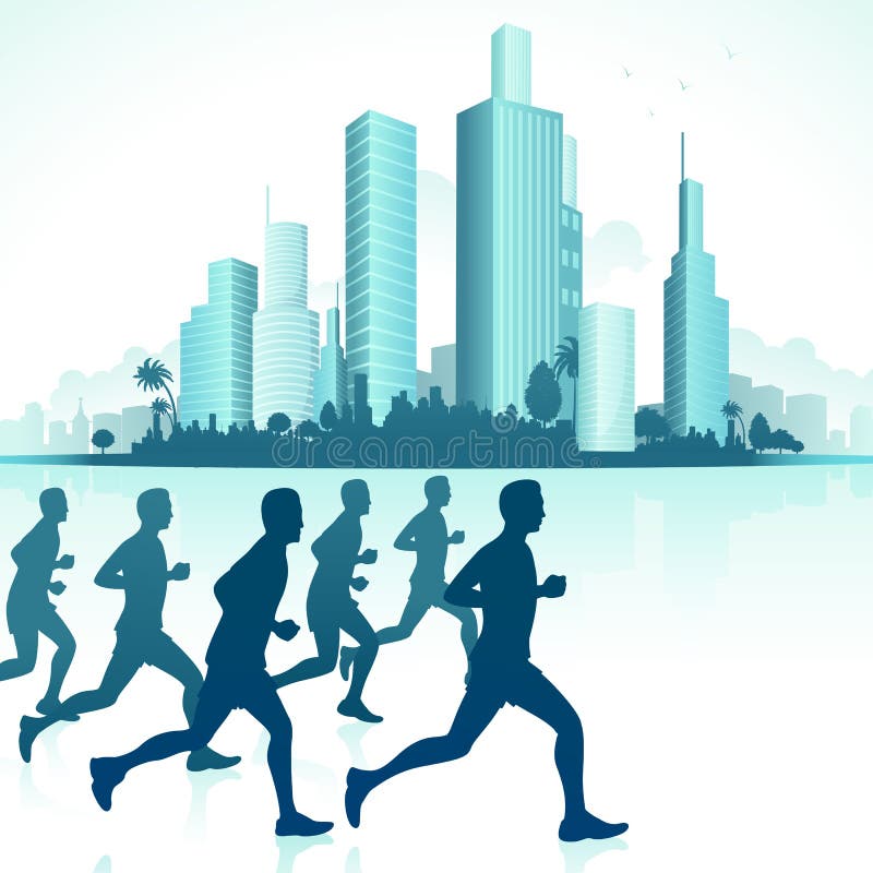 Corridori in un Contesto Urbano royalty illustrazione gratis