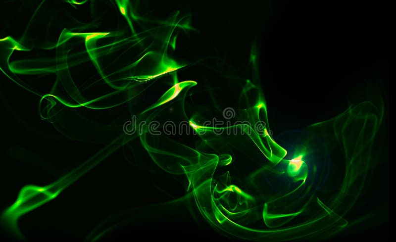 Green energy stream on black background. Green energy stream on black background
