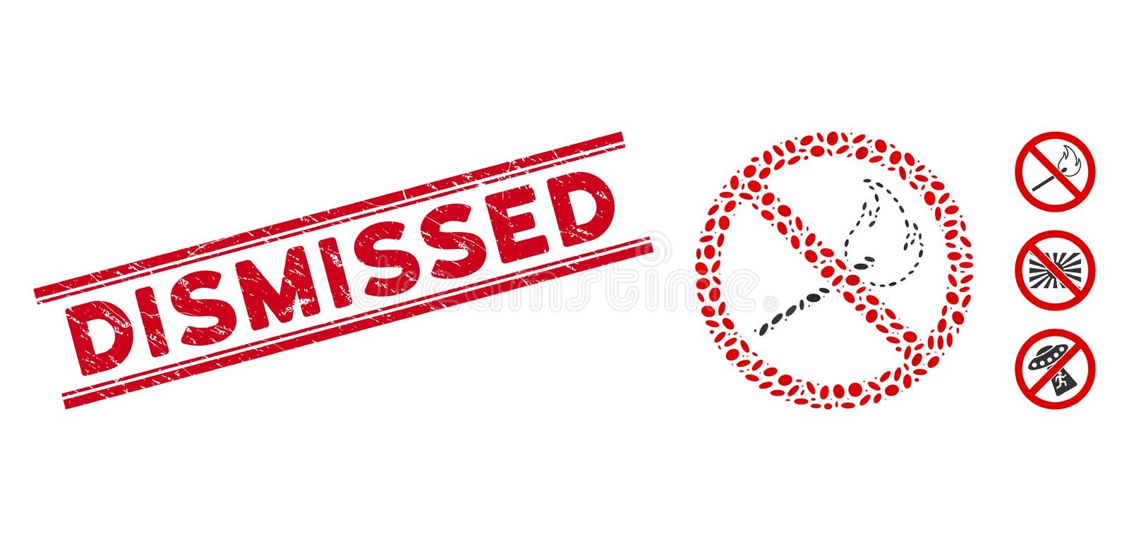 DISMISSED red stamp text Stock Vector