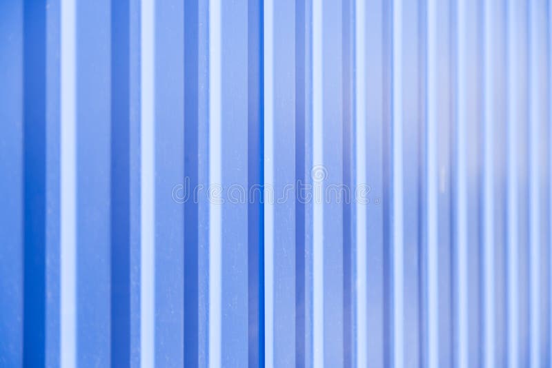 Corrugated Fence of Yellow Metal Sheets with Stock Image Image of