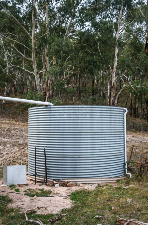 Corrugated iron water tank stock photo. Image of rural 70991276