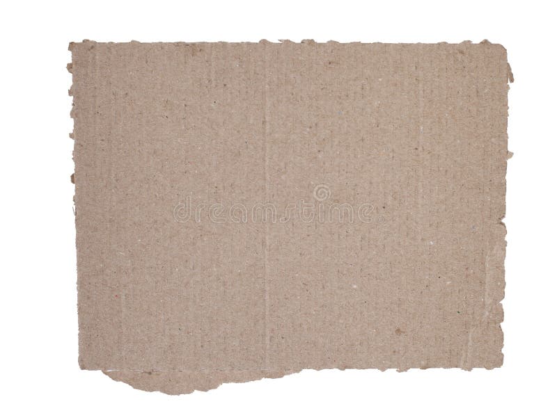 Corrugated Kraft Cardboard. a Piece of Torn Cardboard Isolated on a