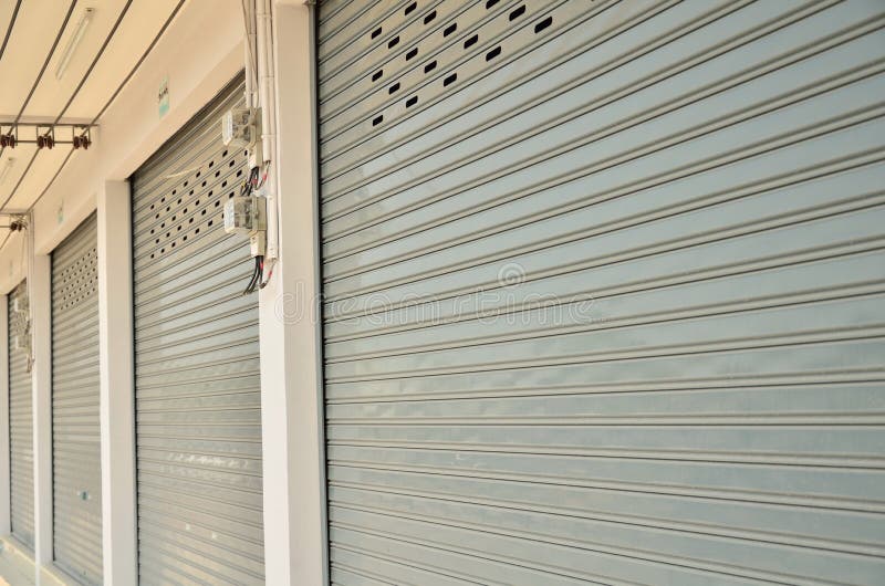 Corrugated metal doors stock image. Image of metal, roll 67644713