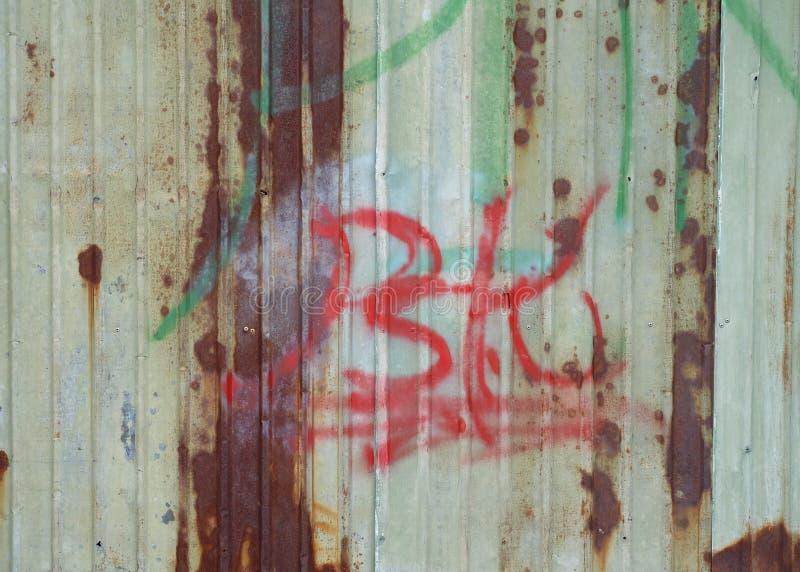 Corrugated Metal Wall with Text Paint Stock Photo Image of color