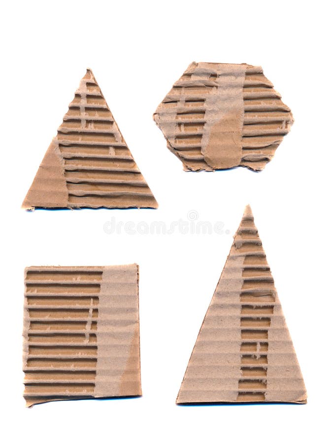 Corrugated package paper forms isolated on white royalty free stock photo Corrugated package paper forms isolated on white royalty free stock photo