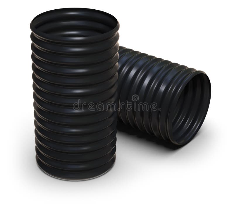 Corrugated plastic pipe stock photo. Image of material 251828512