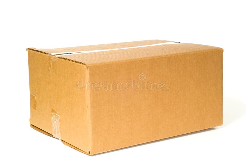 Brown Corrugated, Cardboard Moving Box on White Stock Image Image of
