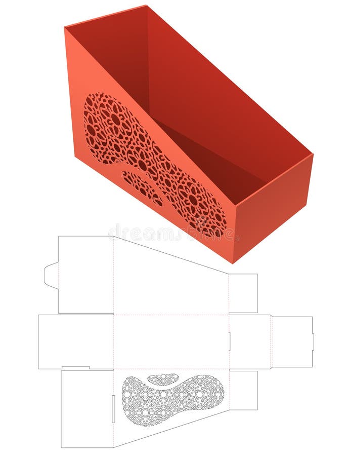 Corrugated Slope Storage Box with Stenciled Pattern Die Cut Template
