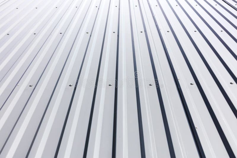 Gray Corrugated Steel Cladding On An Industrial Building Stock Image ...