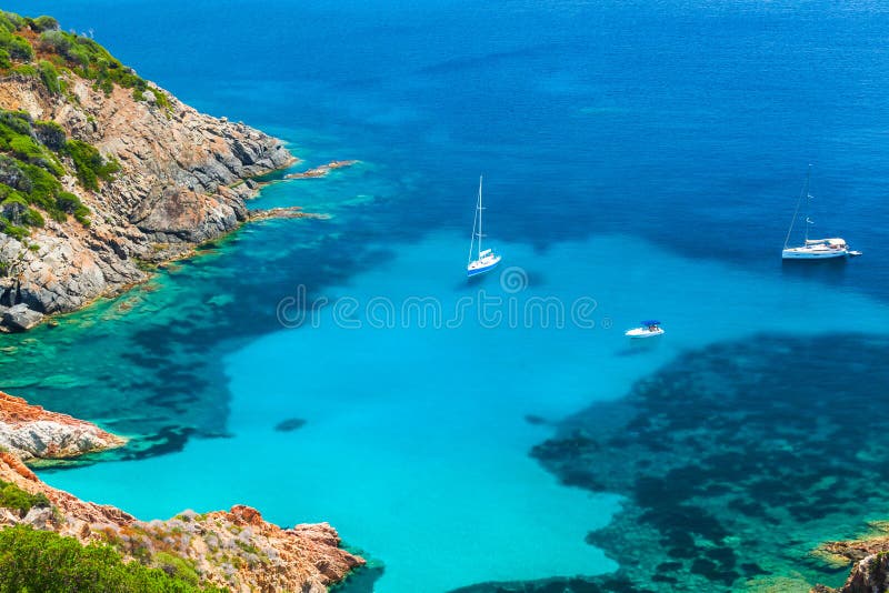 Corsica, Coastal summer landscape with yachts stock images Corsica, Coastal summer landscape with yachts stock images